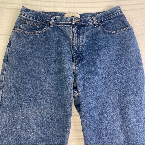 LL Bean Relaxed Fit Double L Fleece Lined Straight Leg Jeans 18 Petite Cotton - Picture 2 of 16